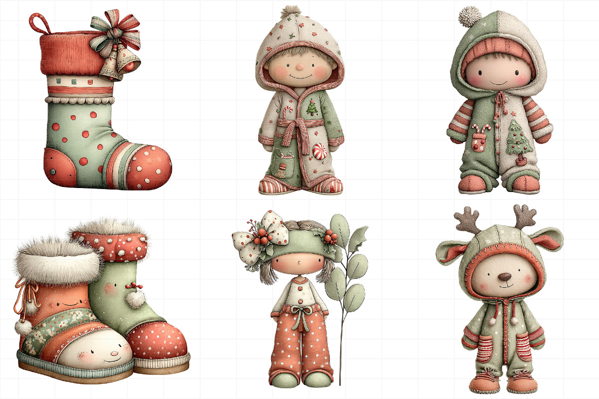 Christmas Pajama Party Clipar, an Illustration by Daily.Designs (Photo 3 of 5)