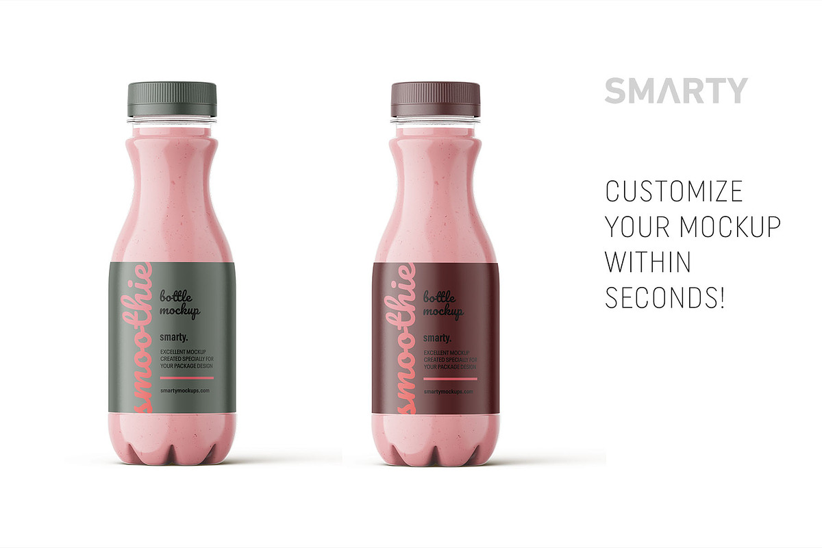 Smoothie bottle mockup, a Packaging Mockup by Smarty Mockups (Photo 3 of 5)