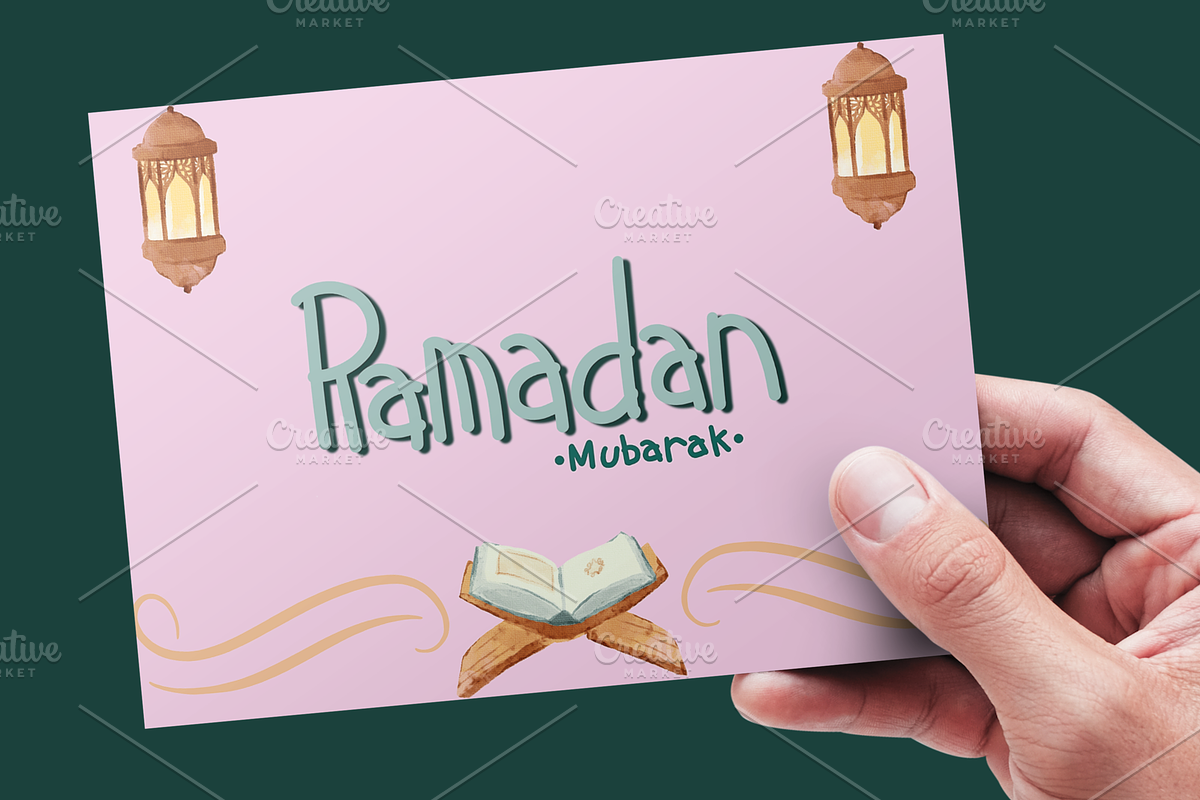 Printable Ramadan Greeting Cards, a Card Template by DesignTreasureID (Photo 5 of 9)