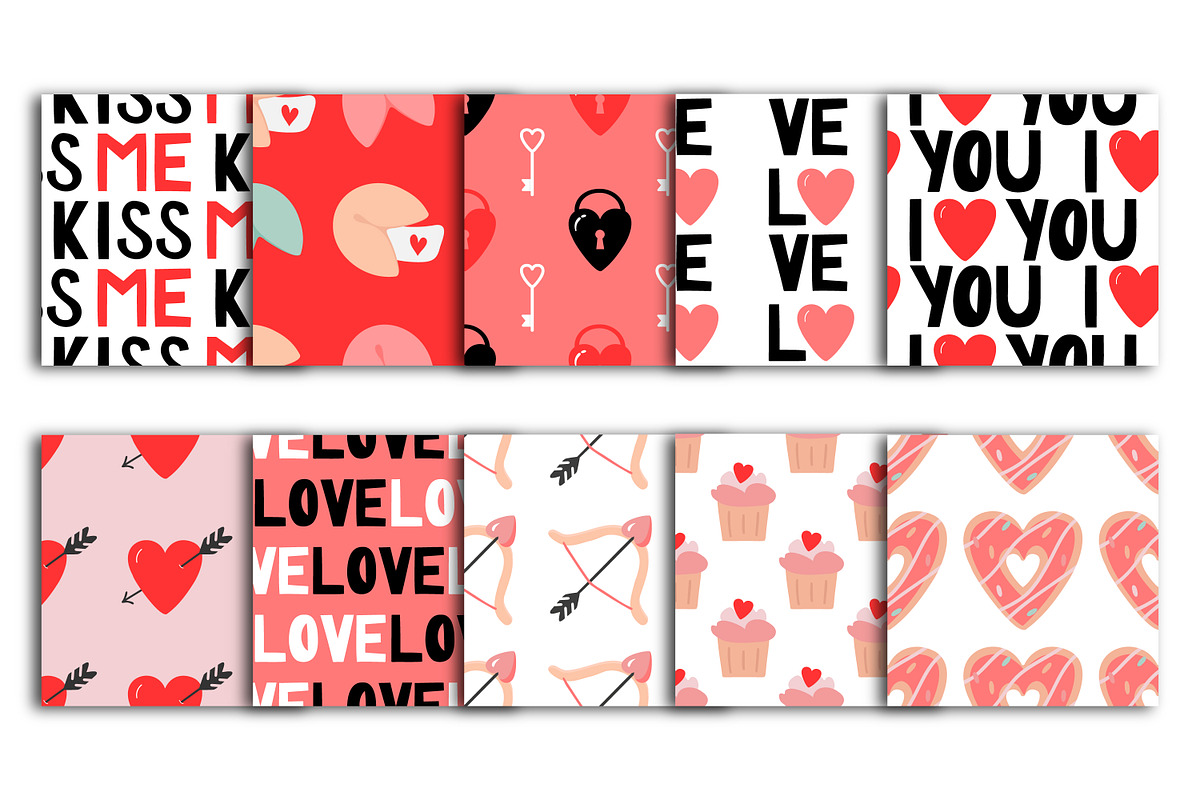 Valentines Day Seamless Patterns, a Pattern Graphic by fancykeith (Photo 3 of 3)