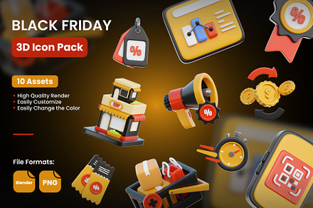 Black Friday 3D Icons