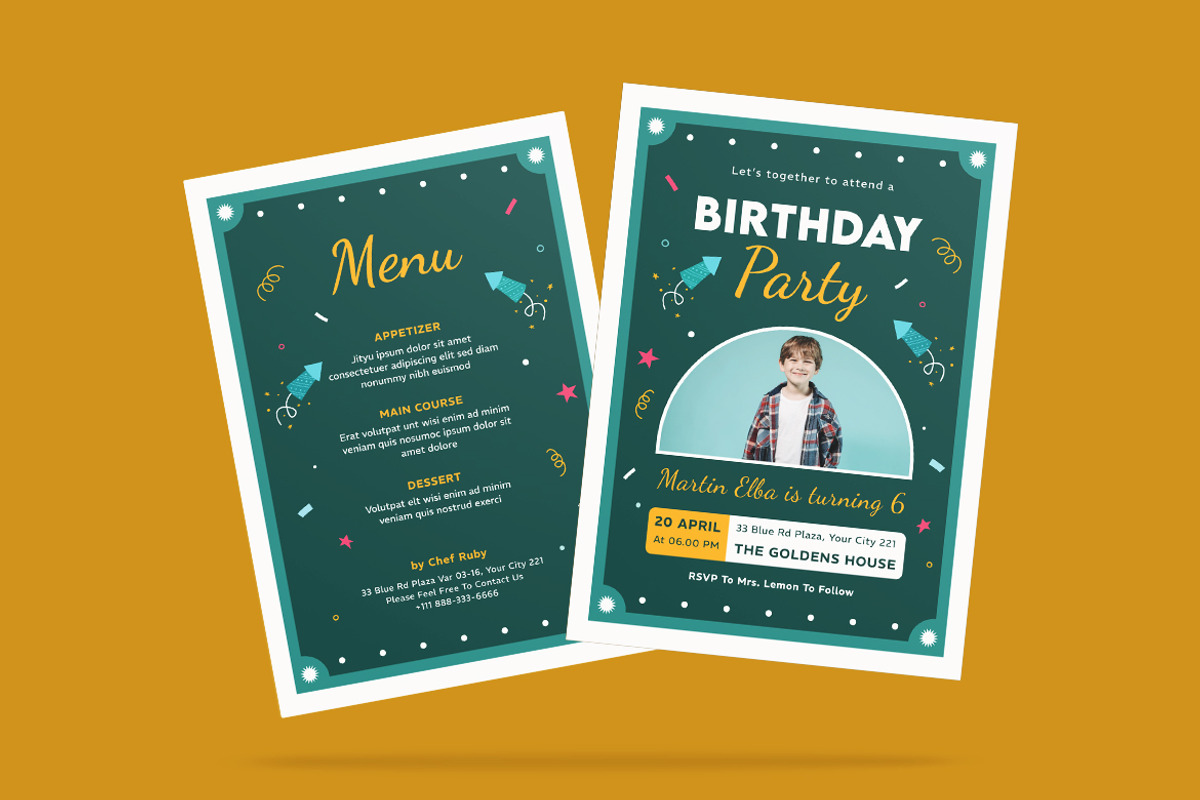 Cherry Birthday Invitation Template, an Invitation Template by iDoodle Studio (Photo 3 of 4)