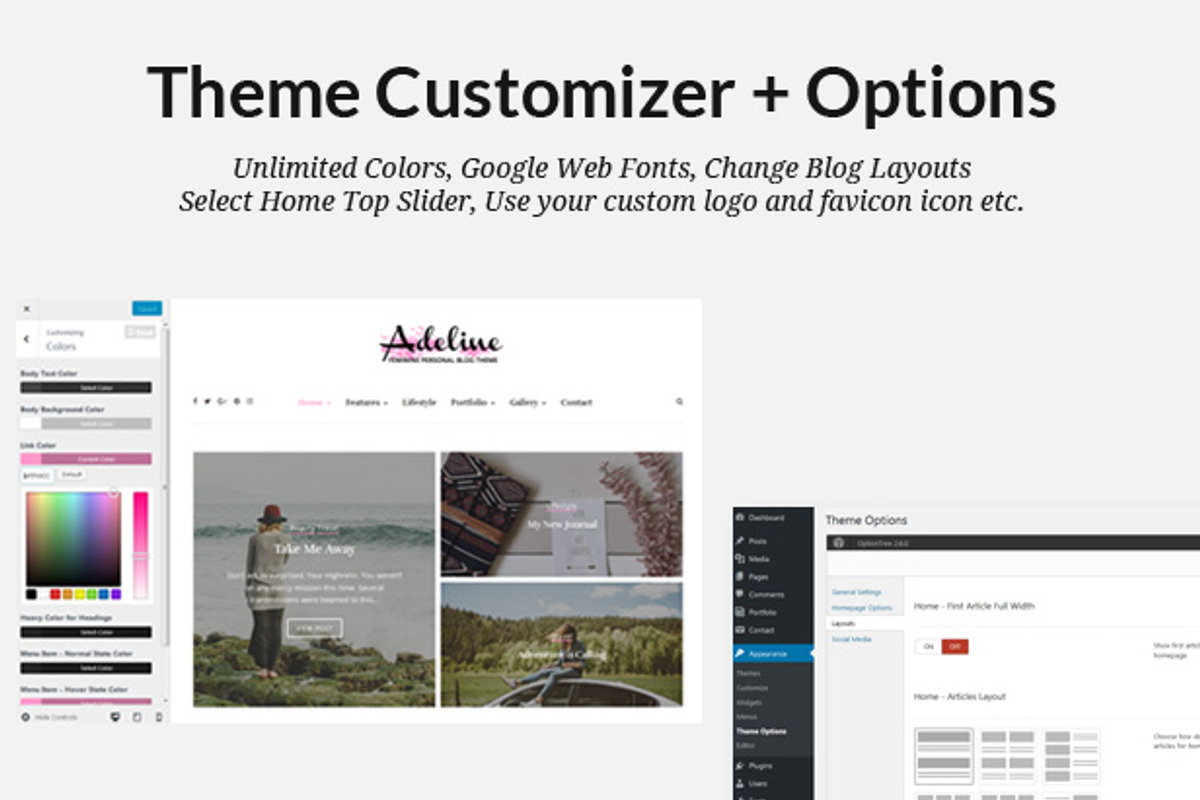 Adeline Feminine Clean Blog Theme, a WordPress Template by MatchThemes (Photo 2 of 4)