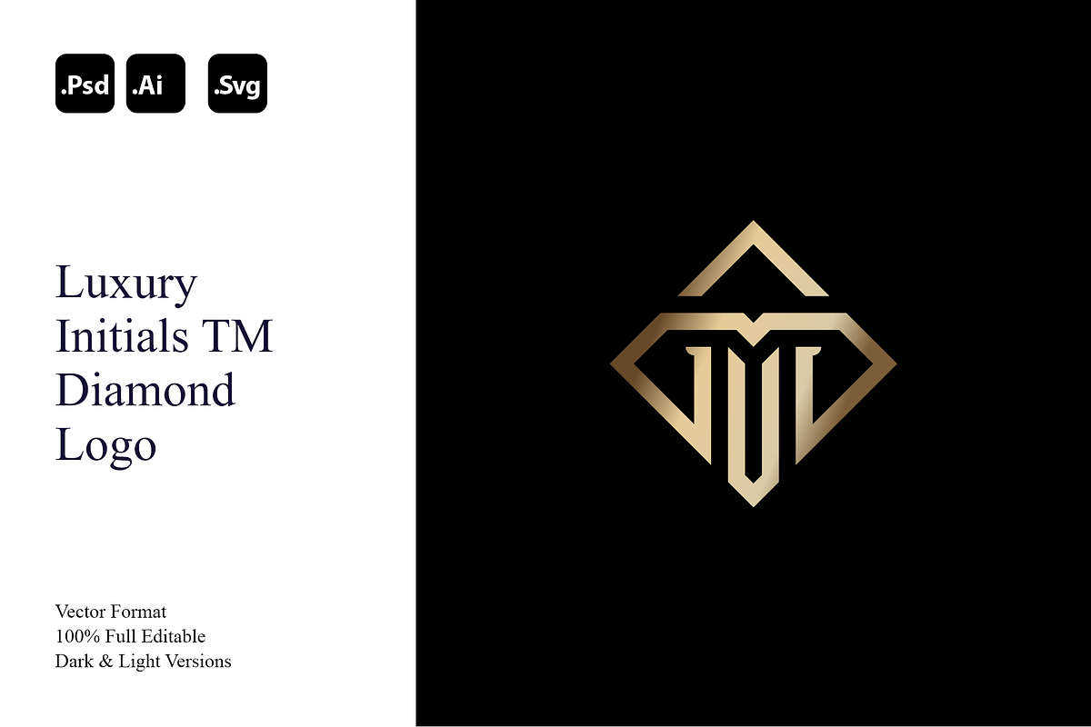 Luxury Initials TM Diamond Logo, a Branding & Logo Template by Luxury Logos (Photo 1 of 4)