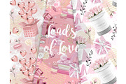 Love digital paper, Valentine's Day, a Pattern Graphic by Collart Studio (Thumbnail 3 of 9)