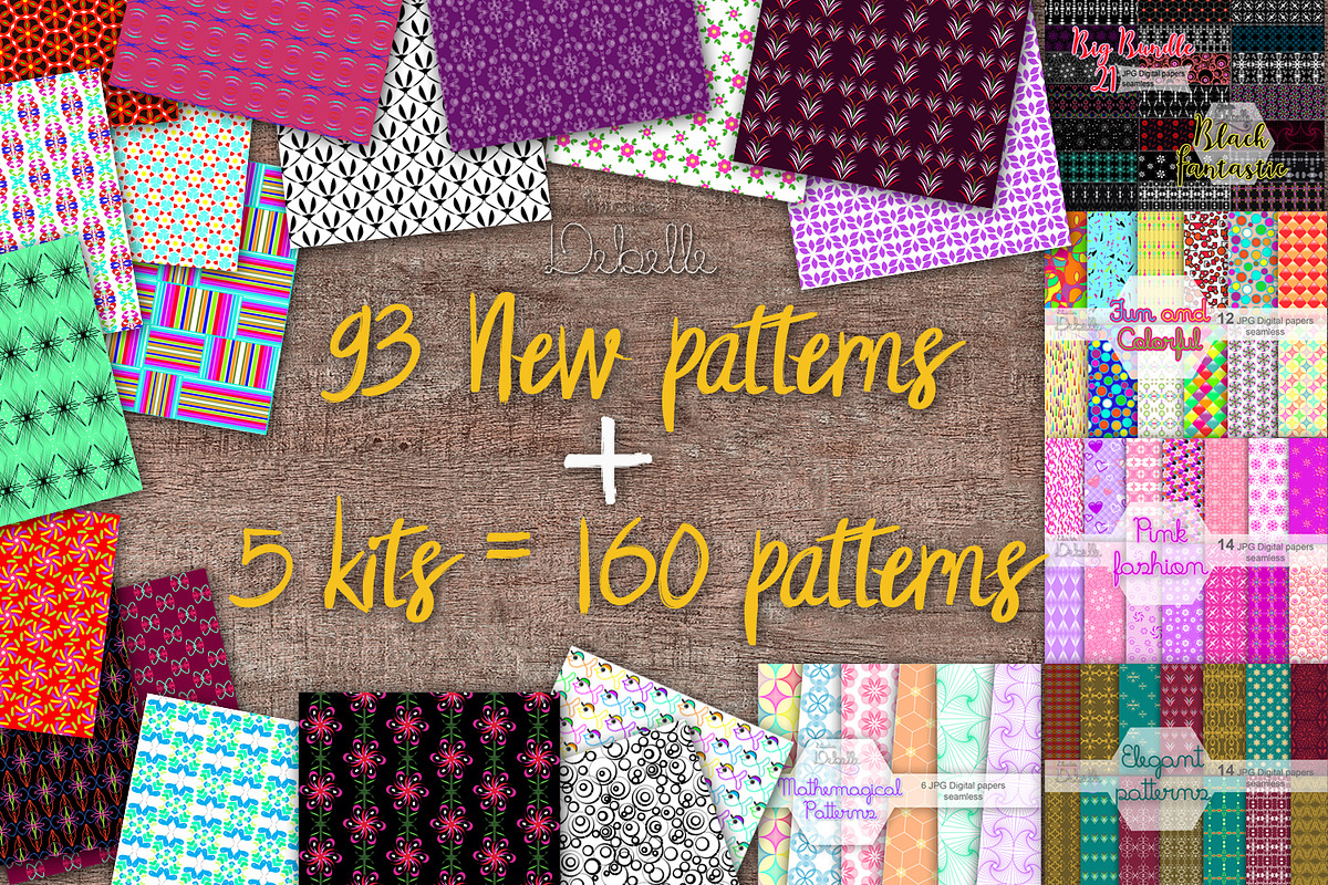 MEGA BUNDLE 160 Seamless Patterns, a Pattern Graphic by Studio Debelle (Photo 2 of 4)