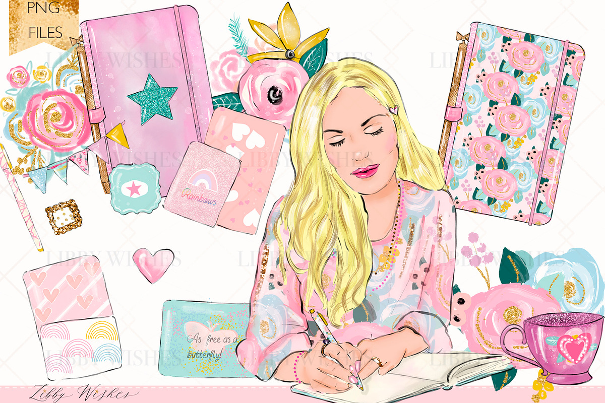 Planner girl clipart, an Illustration by Libby Wishes (Photo 7 of 10)