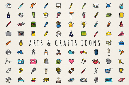 Arts and Crafts Icons Clipart Set, an Icon by Lemonade Pixel