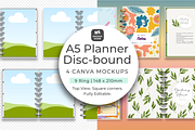 A5 Disc Bound Planner Canva Mockup, a Books & Magazine Mockup by Mockup Scene (Thumbnail 1 of 10)