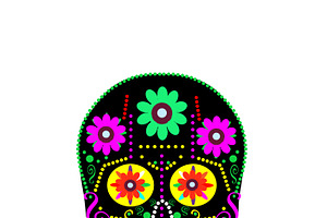 Sugar floral Skull Design. The image, a Graphic by TeaGraphicDesign