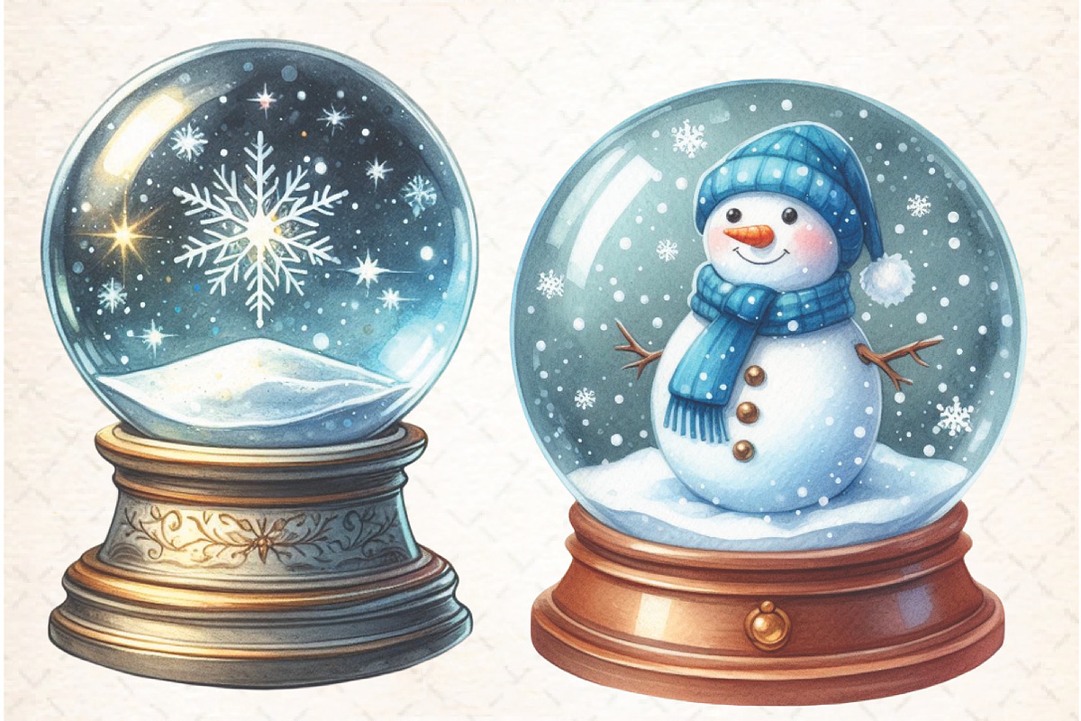 Christmas Snowman Globe Clipart, an Illustration by Libby Wishes (Photo 8 of 8)