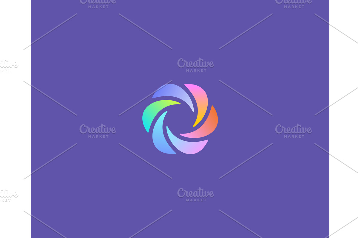 A flower logo. Sun vortex sign