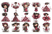 Floral Girl PNG Clipart Watercolor, a Seasonal Illustration by Nicolle's Colorful Art (Thumbnail 2 of 5)