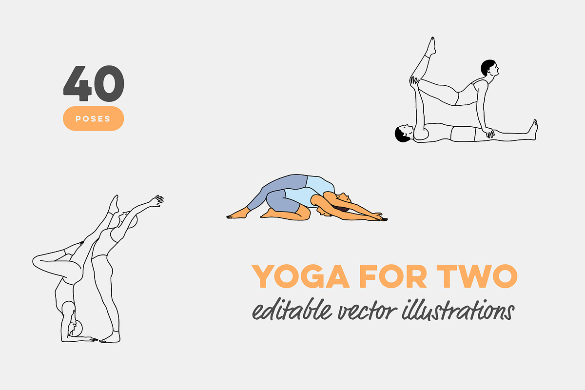 40 Partner Yoga Poses, a Person Illustration by pkahraman (Photo 1 of 4)