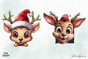 Funny Christmas Peeking Reindeer Png, an Animal Illustration by danishgraphics (Thumbnail 4 of 7)