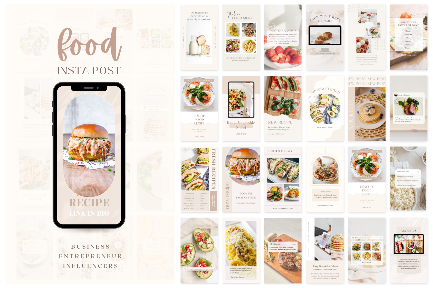 Food Instagram Template CANVA, a Social Media Template by ShopRShop