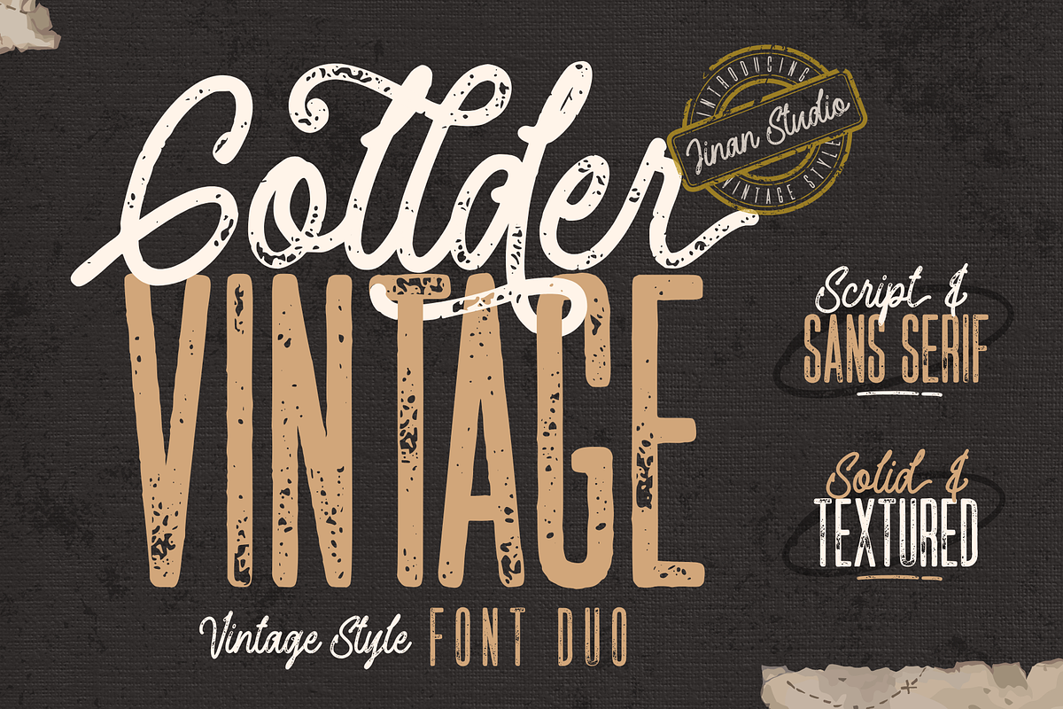 Gollder Vintage Font Duo, a Script Font by Ainun Jinan (Photo 1 of 12)