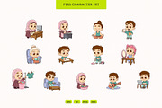 13 Cute Daily Home Routine Character, an Illustration by MEANDSTUDIO (Thumbnail 2 of 5)