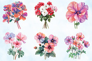 Geranium Flower Watercolor Clipart, an Illustration by Craft Nest (Thumbnail 3 of 5)