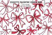Coquette Valentine Ribbon Bow, an Illustration by CreationArt (Thumbnail 1 of 7)