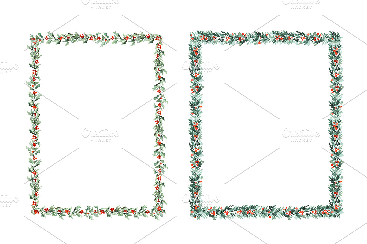 Watercolor Christmas Card Clipart, a Background Graphic by RhianAwni (Photo 3 of 10)