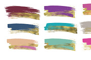 gold foil paint brush strokes, a Graphic by Freshmint Paperie (Thumbnail 2 of 2)