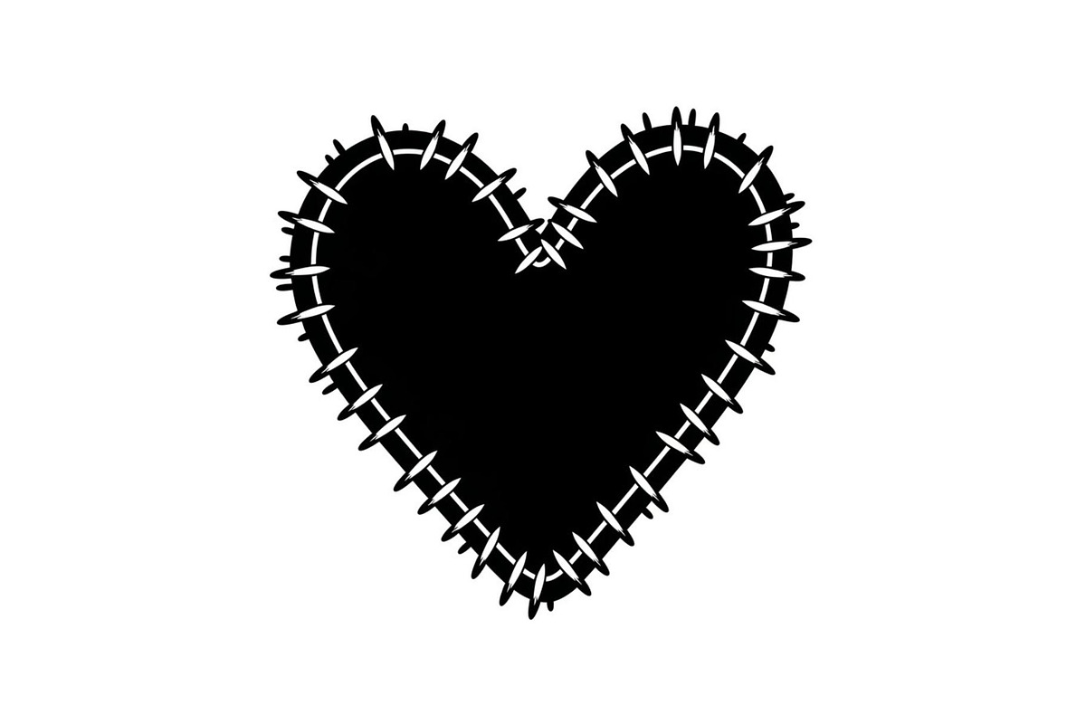 Stitched Heart Silhouette Vector Bun, an Illustration by Designs_River (Photo 12 of 41)