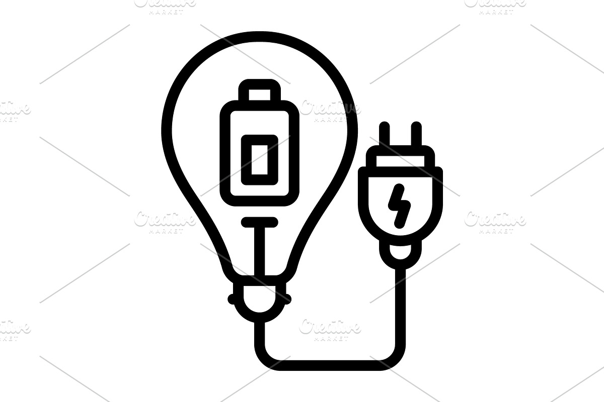 Saver electricity black icon, an Outline Icon by Creative priyanka