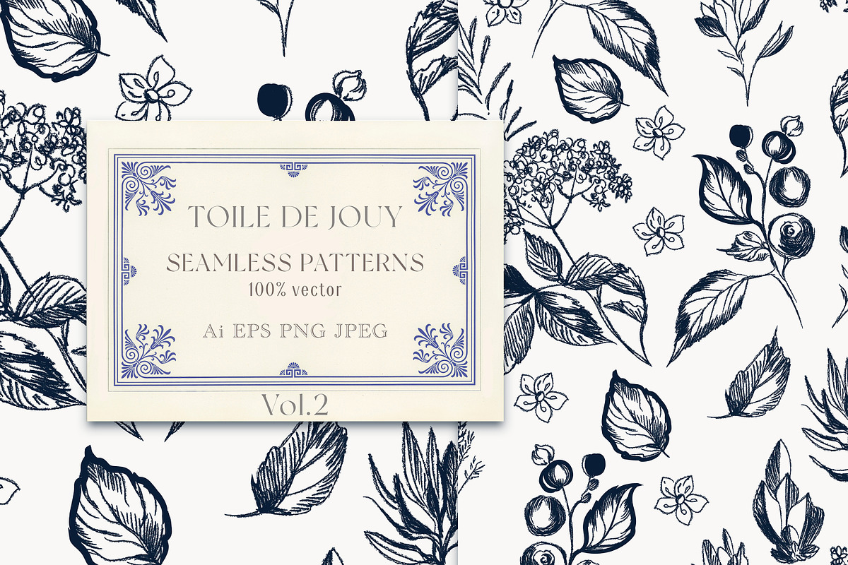 TOILE DE JOUY vector patterns set, a Seasonal Illustration by FleurArt (Photo 8 of 8)