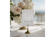 Wedding Table Sign Mockup Gold Stand, a Product Mockup by TatiMockup (Thumbnail 1 of 3)