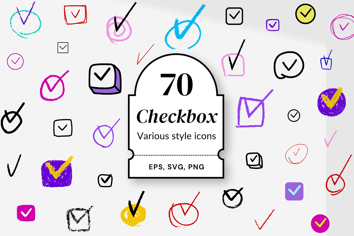 70 checkbox icons, an Object Graphic by Pinkbrush