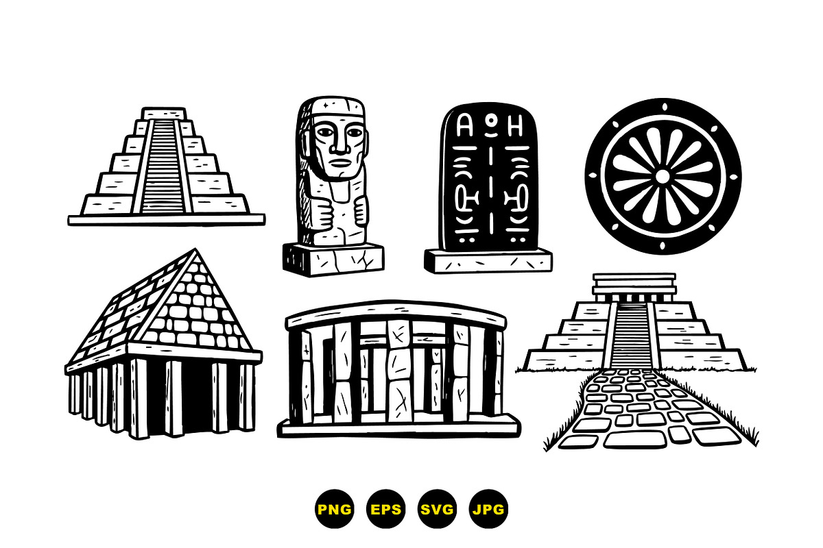 Ancient Monument SVG Icon Set, an Illustration by designvectx (Photo 3 of 3)
