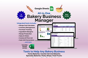 Bakery Business - Google Sheets, an App Template by Ardent Workshop