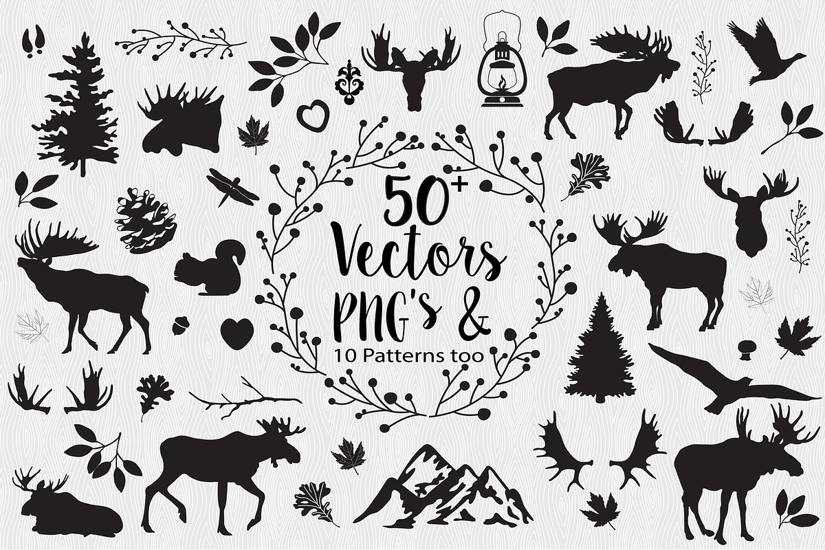 Moose Woodland Vectors & PNG Clipart, an Object Graphic by Leska's Digitals (Photo 1 of 10)