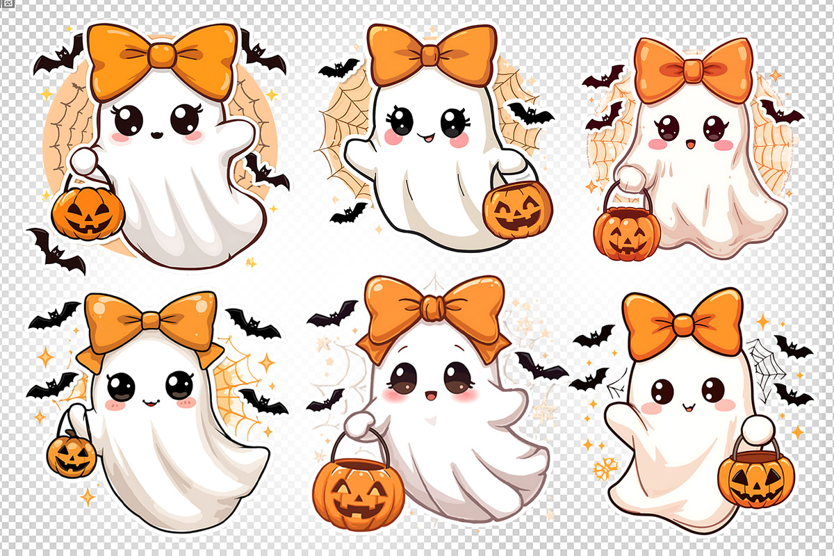 Cute Halloween Ghost Sublimation PNG, an Illustration by Artonix (Photo 2 of 4)