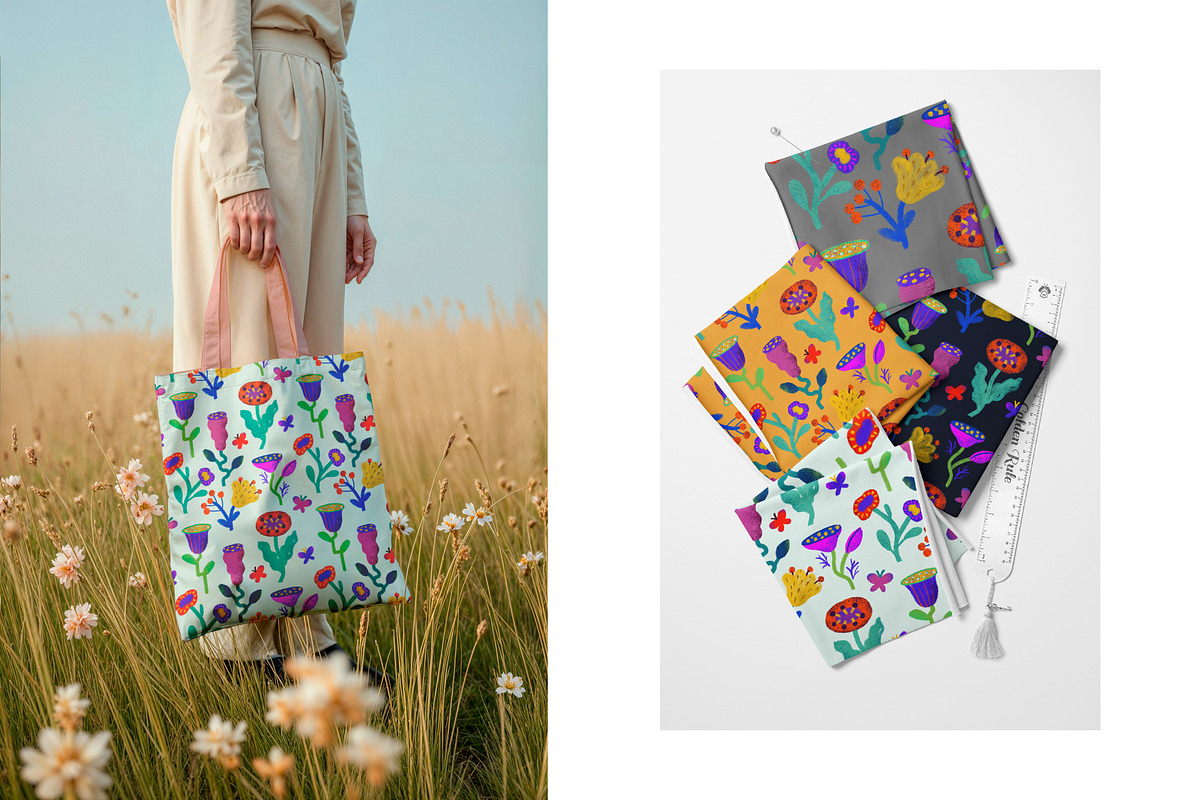 Funky Florals - Seamless Patterns, a Pattern Graphic by Alona Savchuk (Photo 4 of 7)