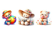 Summer Teddy Bear Clipart, an Illustration by Dream Creation (Thumbnail 5 of 5)