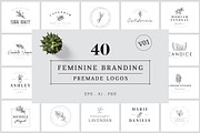 200 Hand Drawn Feminine Logo Bundle, a Branding & Logo Template by XpertgraphicD (Thumbnail 2 of 61)