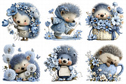 Whimsical Spring Hedgehog Clipart, an Illustration by Daily.Designs (Thumbnail 6 of 8)