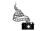 Vintage Camera Film Silhouette, an Object Illustration by yasushie (Thumbnail 19 of 31)