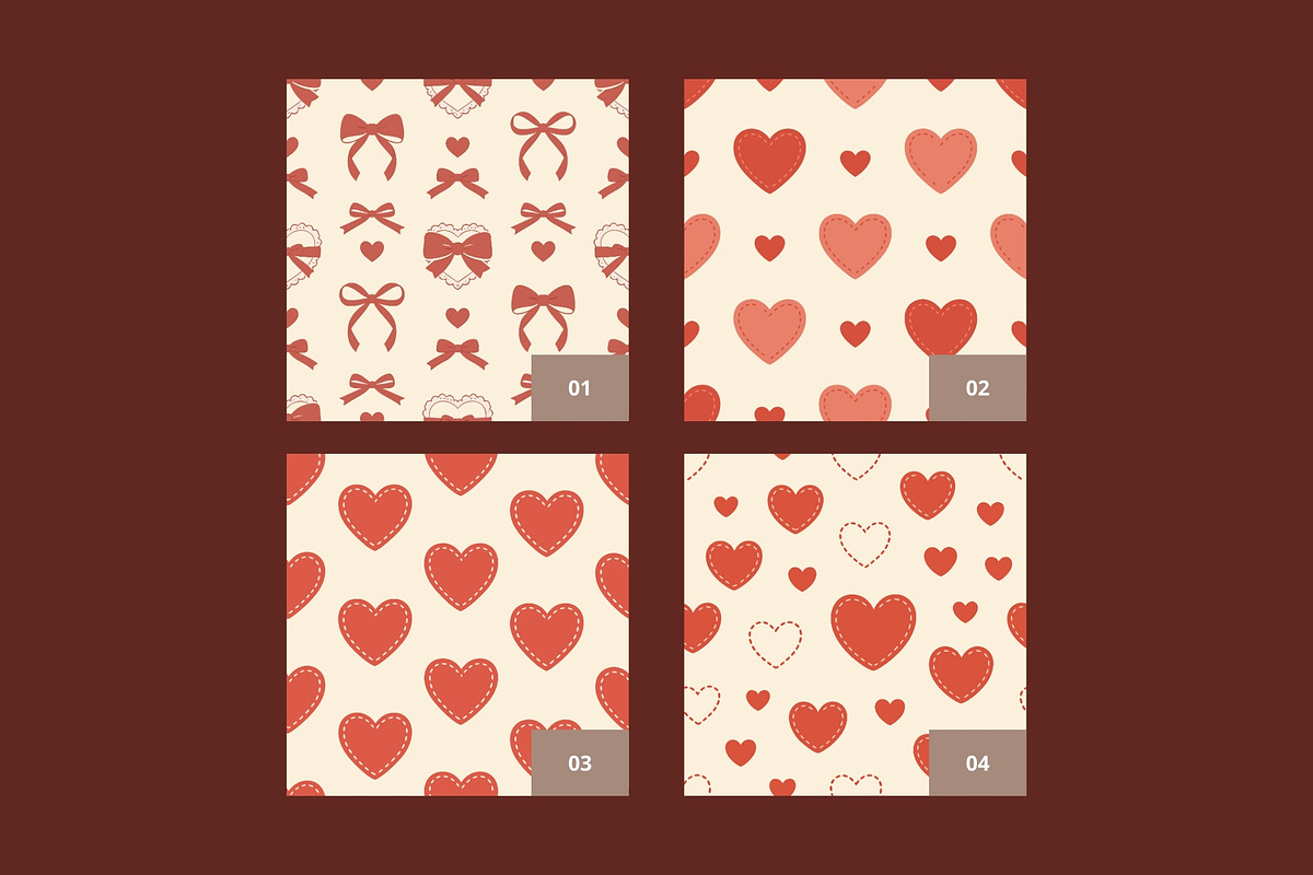 Valentine Seamless Pattern Bundle, a Pattern Graphic by Pulsecolor (Photo 2 of 10)