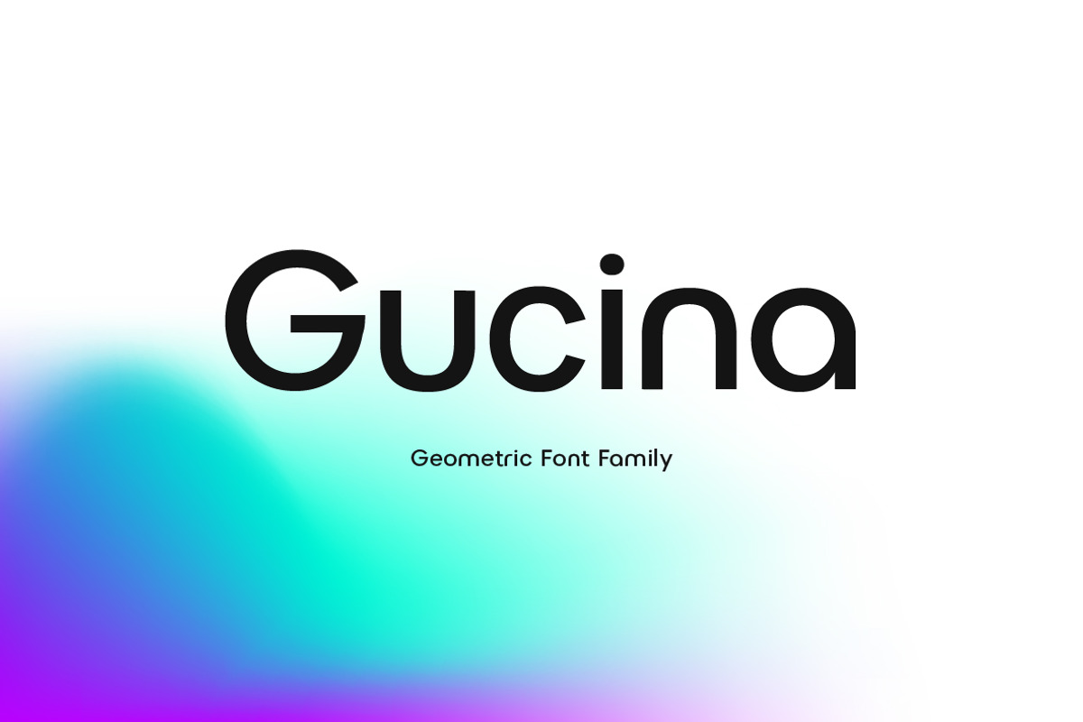 Gucina Geometric Font Family, a Sans Serif Font by Yukita Creative (Photo 1 of 11)