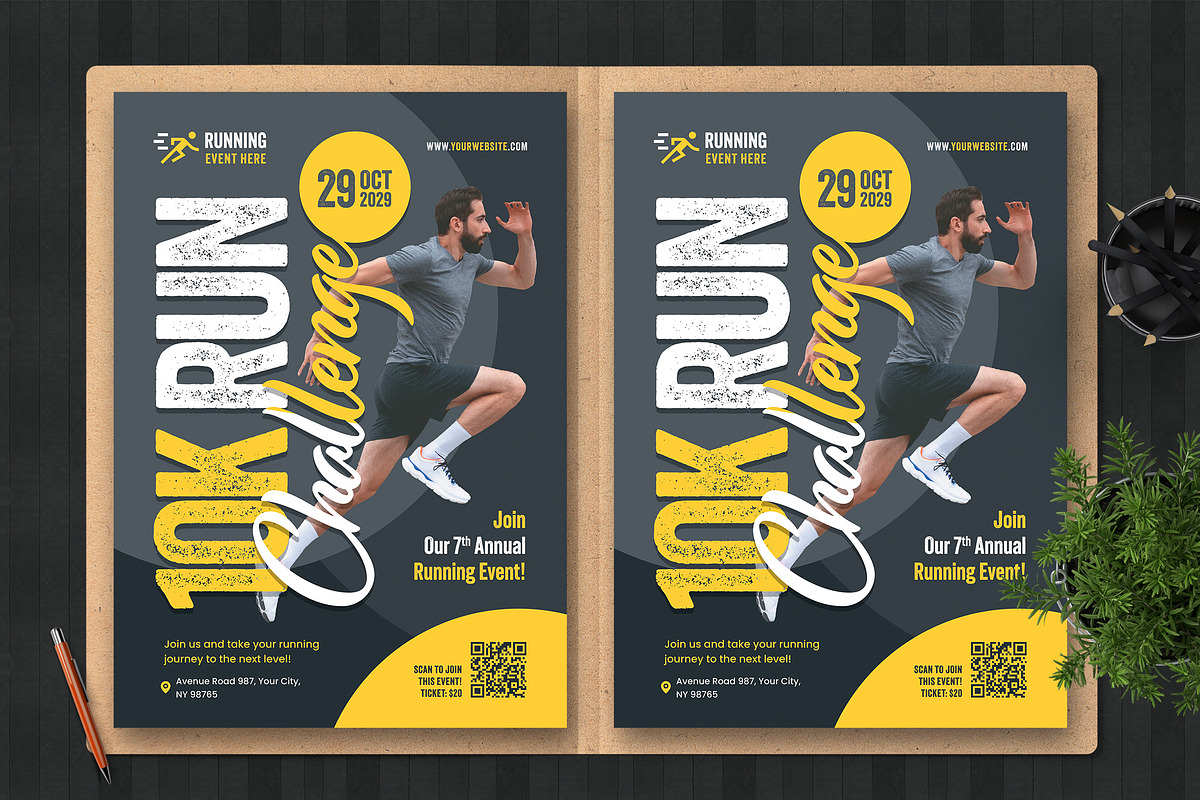 Running Challenge Flyer Template, a Flyer Template by Boostock (Photo 6 of 11)