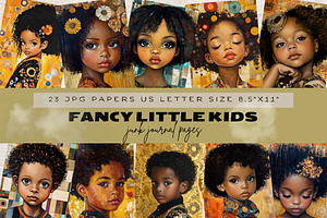 AFRICAN AMERICAN KIDS JUNK JOURNAL, a Person Illustration by Daring Digies