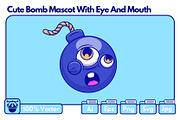 Cute Bomb Mascot With Eye And Mouth, an Object Illustration by Artstorystudio (Thumbnail 1 of 3)