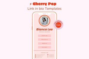 Cherry Instagram Link in bio page te, a Landing Page Template by Hell Yeah Designs