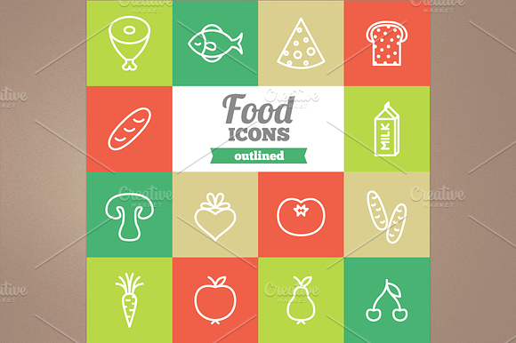 Outlined Food Icons