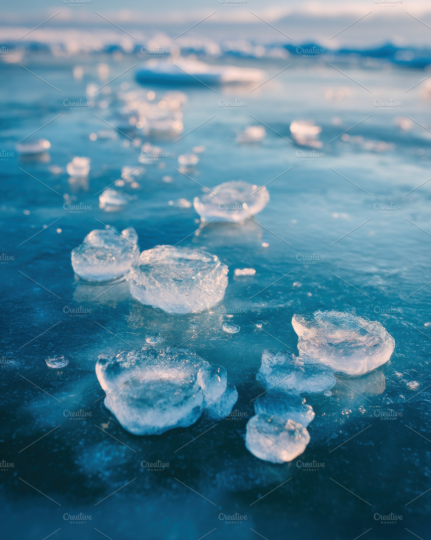 Lake with frozen water, a Nature Photo by Virgo Studio