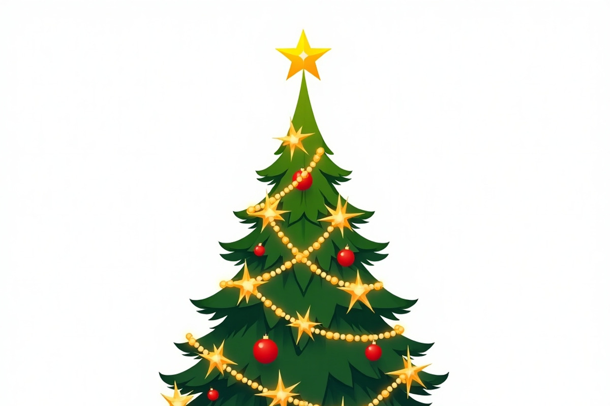 Christmas Tree on a White Background, an Illustration by Amazin_art (Photo 3 of 9)