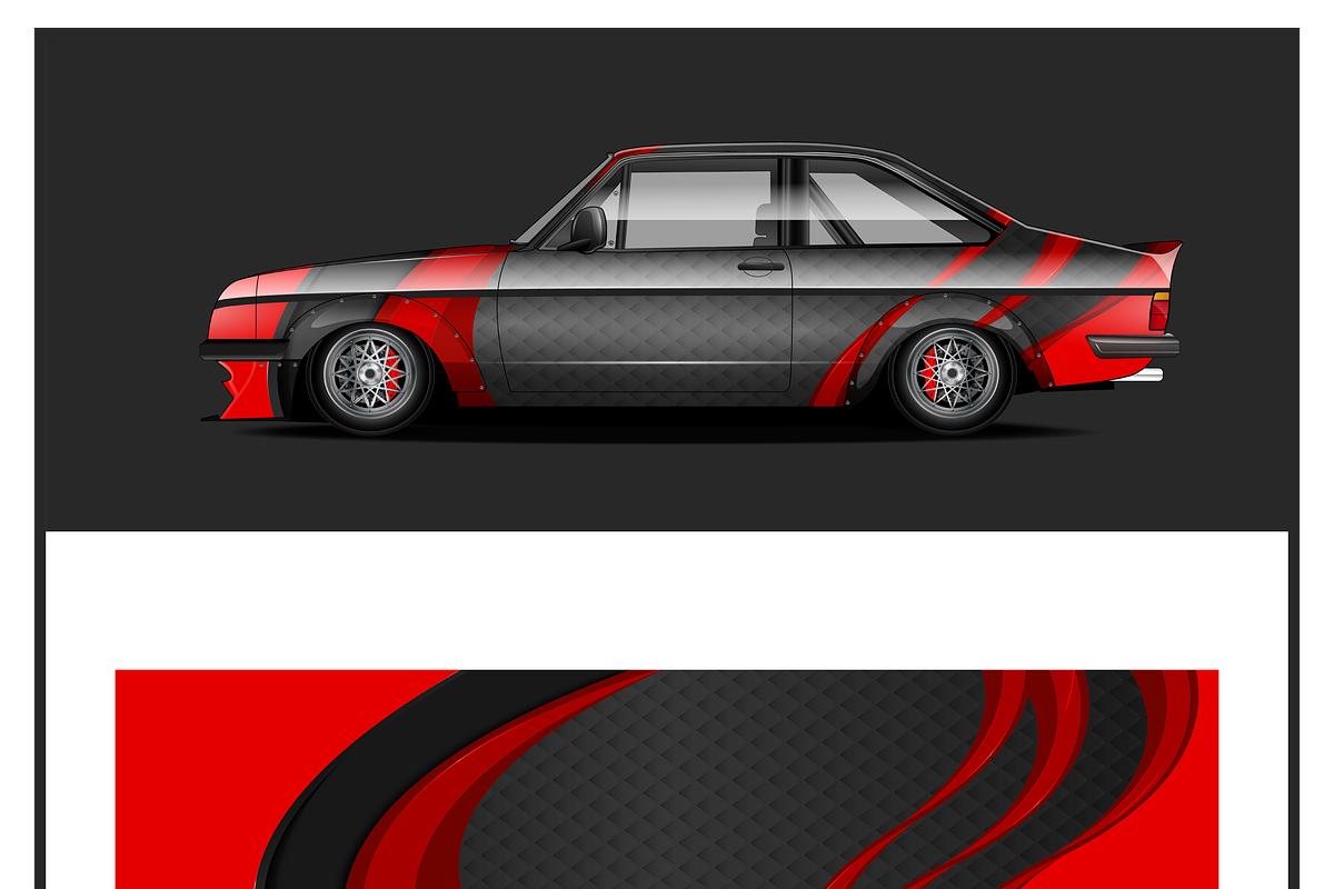 Vibrant Red Car Wrap Design, an Object Illustration by CarWrap design (Photo 1 of 3)